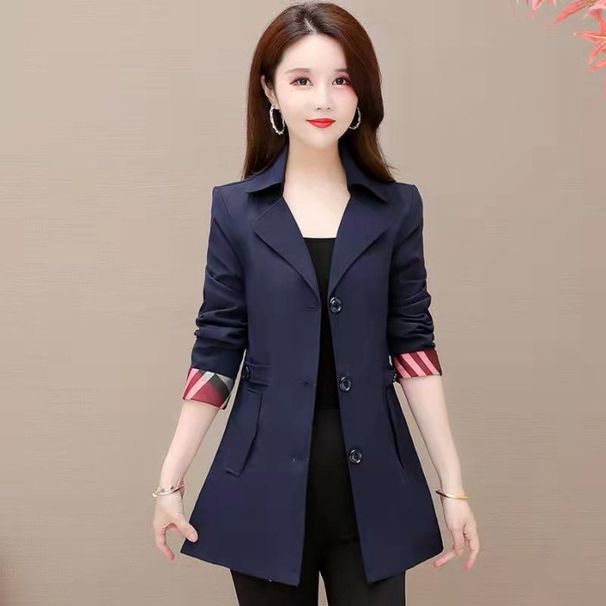 Damen Trenchcoat mittellang klein 2023 Frühling und Herbst neue Mutter schlanker Mantel in diesem Jahr beliebter Mantel_voghion.com