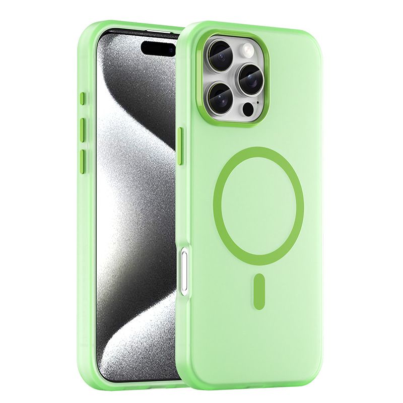 Custodia protettiva per cellulare magnetica con effetto pelle opaca adatta per iPhone 16Pro Max da 11 a 16 pollici._voghion.com