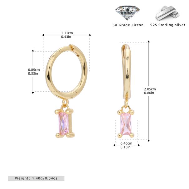 Orecchini a cerchio geometrici da donna in argento sterling S925 con design colorato ispirato alla dopamina, dichiarazione di moda minimalista e unica_voghion.com