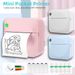 Mini impressora de bolso portátil sem fio BT impressora térmica fotográfica, impressão sem tinta presente estudo notas etiqueta recibo com 11 rolos de papel_voghion.com