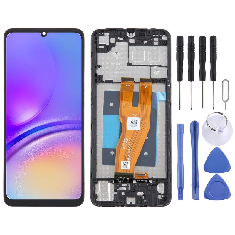 Per Samsung Galaxy A05 SM-A055F Schermo LCD originale Digitizer assemblaggio completo con cornice (nero)_voghion.com