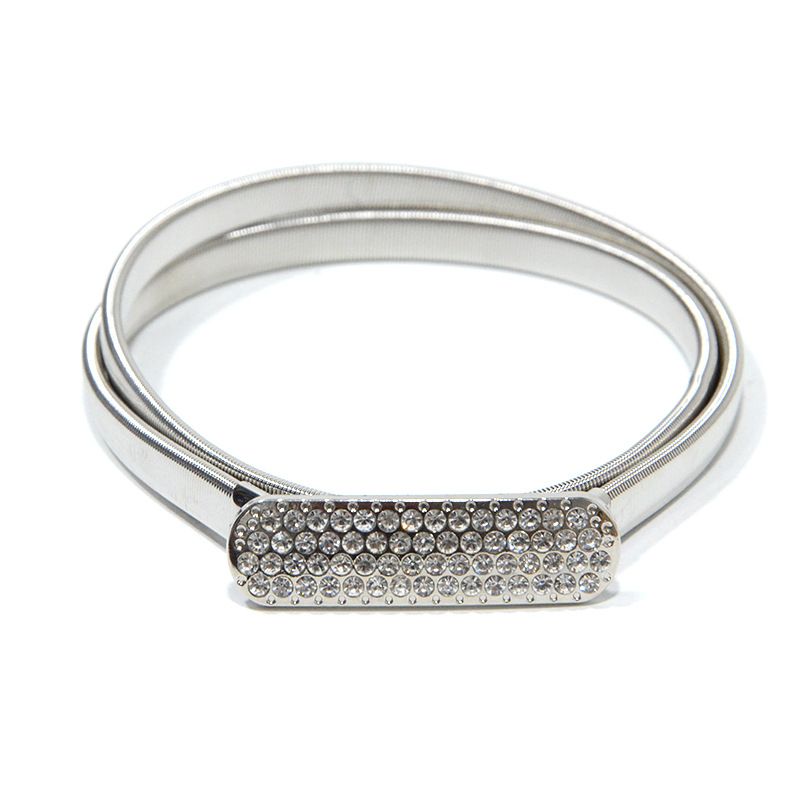 Sweet And Cute Water Dia Inlaid Buckle Thin Belt For Women's New Metal Spring Waist Chain_voghion.com
