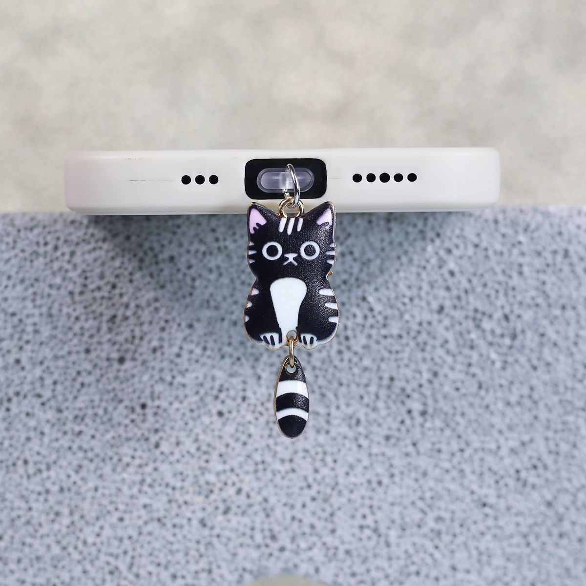 Simpatico gatto nuovo tappo antipolvere per telefono appeso ornamento accessorio decorazione pendente multicolore antipolvere_voghion.com
