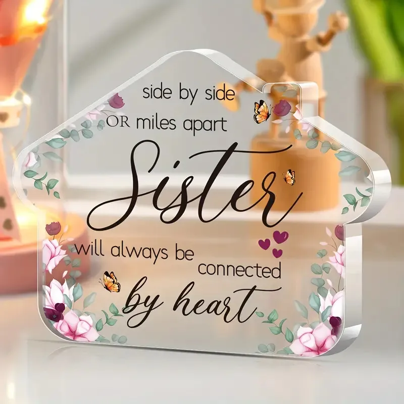 Jaunas mājas modelēšanas dekorācijas dekorācijas dāvanas māsām Akrila galda virsma_voghion.com