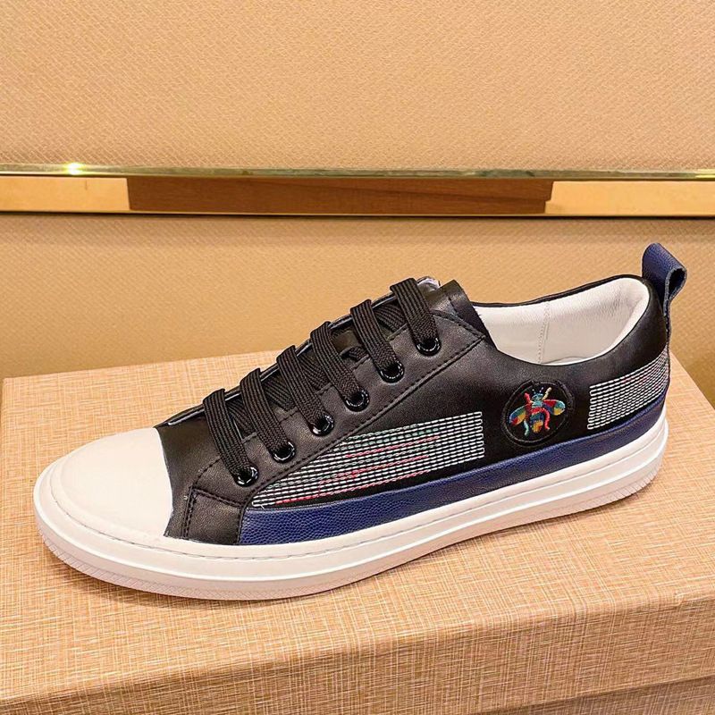 Fuguqi Little Bee Fashion Vielseitige Echtleder Weiß Herren Board Korean Edition Trendy Casual Schuhe_voghion.com