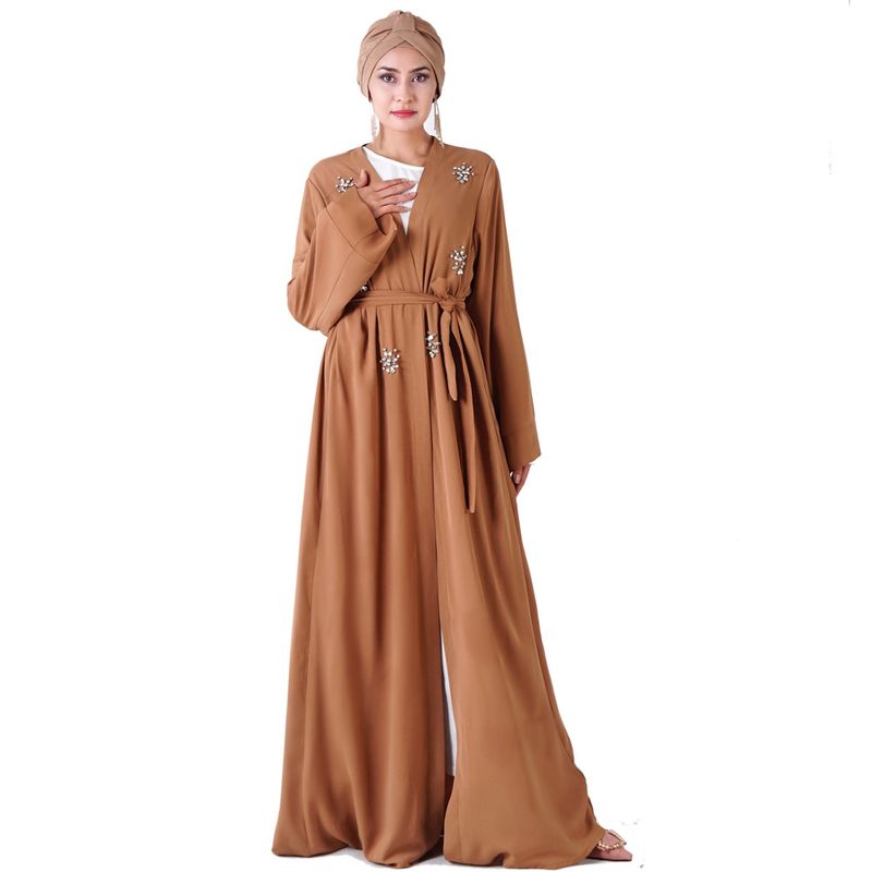 Women's Clothing Hand Sewn Rhinestones In 6 Colors Hot Product Kimono Muslim_voghion.com