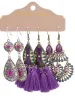 6 Retro Tassel Combination Womens Earrings Set With Bohemian Irregular Vacation And 241113_voghion.com