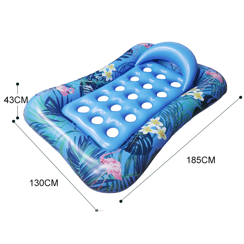 Aufblasbare Liege mit im Dunkeln leuchtendem Ahornblatt, schwimmender PVC-Stuhl mit Kühllöchern, Sonnenschutz für Pool, See, Strand_voghion.com