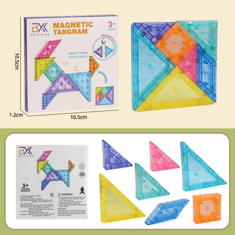 3D Magnetic Tangram Puzzle: Educational Toy To Develop Spatial Skills_voghion.com