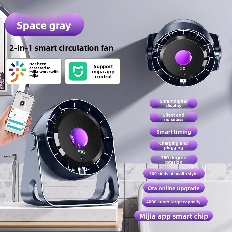 Mini ventilateur de bureau ultra silencieux (25 dB) avec 3 vitesses et alimentation USB pour bureau/dortoir/étude_voghion.com