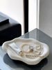 1pc White Cloud Shape Ceramic Jewelry Jewelry Storage Tray Is Suitable For Desktop Shelf Storage Key Induction Plate_voghion.com