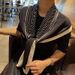 Gaohe Simple Versatile Black and White Striped Indonesian Women's Headscarf 100cm Large Square Scarf Shawl_voghion.com