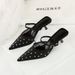 5131-1 French Style Pointed Mesh Rhinestone Stiletto Heel Mules For Women Breathable Hollow Strap Open Toe Shoes_voghion.com