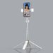 Bastone per selfie a 4 gambe in lega di alluminio serie P05 con telecomando Bluetooth e luci LED magnetiche, treppiede da 100 cm per streaming live/vlogging_voghion.com