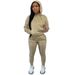 Women's Fleece-Lined Two-Piece Set With Hoodie And Large Hip Pants Casual Sports Sweatshirt Wholesale_voghion.com