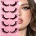 5 Pairs Cat Eye False Eyelashes - Voluminous Wispy Flared Lashes With Fox Effect, Natural Looking & Dramatic Curl For Eye Lengthening_voghion.com