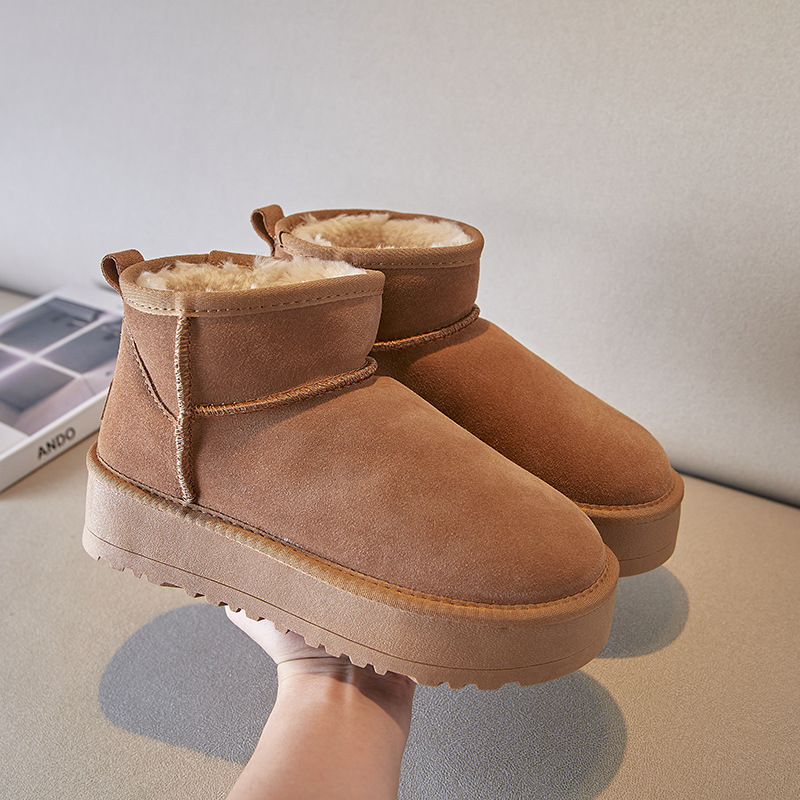 Thick soled snow boots women 2023, new rain, same height increase for women's boots, autumn and winter plush_voghion.com