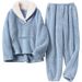 Women's Cozy Fleece Pajama Set With Kangaroo Pocket - Winter Warm Sleepwear & Loungewear For Home, Soft And Comfortable, Plus Size Available_voghion.com