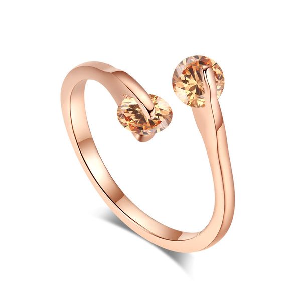 Gioielli classici, anello aperto alla moda, gioielli da donna placcati in platino con zircone, 5 colori opzionali_voghion.com