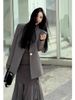 25 Spring New French Style Elegant Light Luxury High-End Simple Commuting Gray Blazer Dress Set For Women_voghion.com