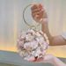 Fairy Style Vacation Flower Handbag Single Shoulder Crossbody Small Women's Party Clutch Hand Ring Round Bag_voghion.com