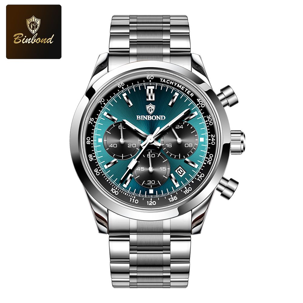 BINBOND Luxury Men Quartz Watches Stainless Steel Waterproof Luminous Automatic Date Wristwatch Fashion Business Timer Men Watch_voghion.com