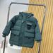 Children's mid-length white duck down jacket boys and girls thickened jacket hooded down jacket light and soft warm clothes_voghion.com