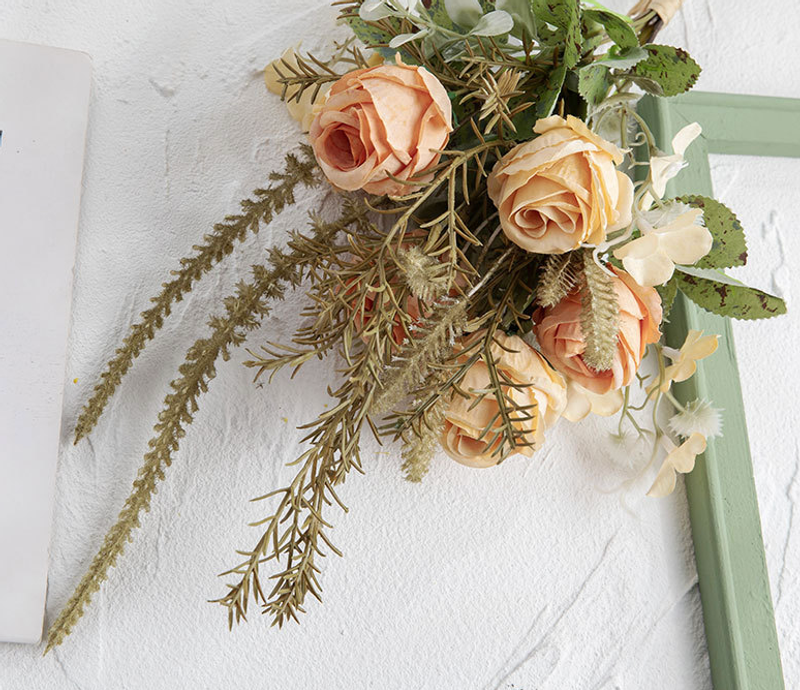 Flori artificiale Youduo trandafir scris de mână floare decorativă design floral fals buchet de mireasă decorare de perete trandafir CF01250_voghion.com