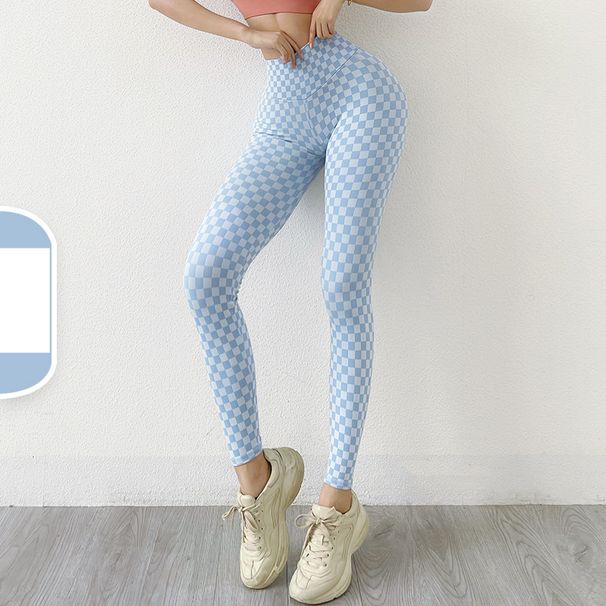 Γυναικείο πλεκτό καρό παντελόνι γιόγκα χωρίς ραφές Ροδάκινο πισινό σέξι γλουτοί Αποκαλυπτικό παντελόνι με γλουτούς Αθλητικό παντελόνι γυμναστικής που στεγνώνει γρήγορα_voghion.com