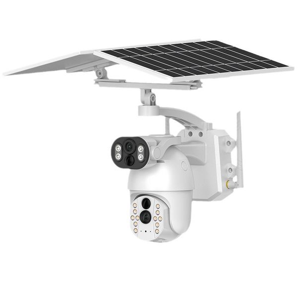 Dual-Lens Solar Security Camera 8MP HD Color Night Vision, Wireless Outdoor Surveillance With Solar Panel, WiFi/4G Options, TF Card Storage_voghion.com