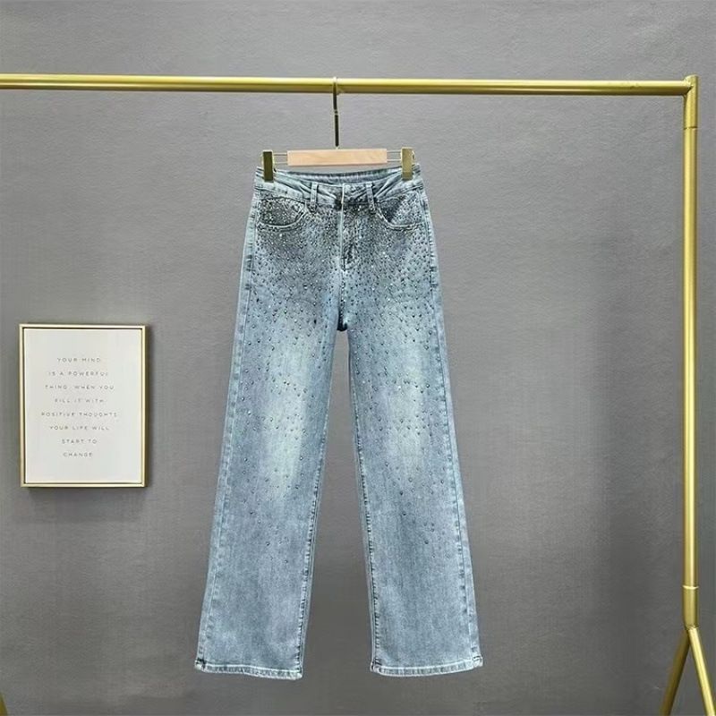 Vêtements pour femmes nouvelle automne coton élastique taille haute lâche mince lourd chaud diamant large jambe pantalon pantalon_voghion.com