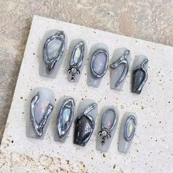 Künstliche Nägel, rein handgefertigt, tragbar, Nagellicht, Luxus, High-End-Nische, alles passend, exquisit, aufhellend, abnehmbar_voghion.com