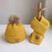 Sciarpa autunnale/invernale per bambini, due pezzi con velluto per uomo e donna, set di cappelli per neonati, berretto lavorato a maglia con orsetto_voghion.com