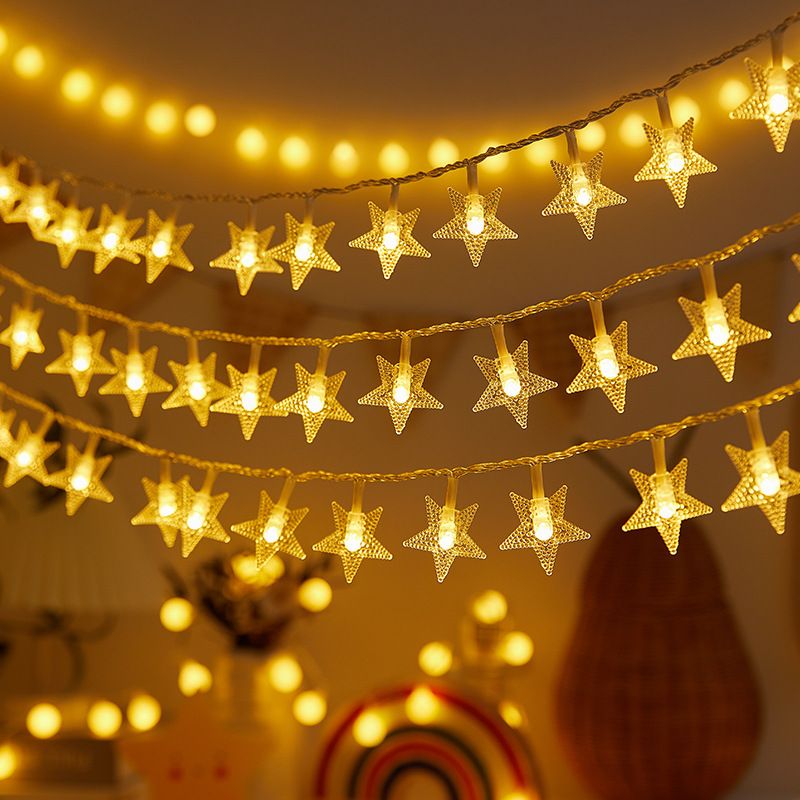 Guirlande lumineuse solaire et USB en forme d'étoile – Guirlande lumineuse LED étanche IP44 pour camping, Noël et jardin (8 modes, certifiée CE)_voghion.com
