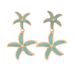Orecchini a goccia con stella marina geometrica in metallo con cinque foglie di fiori di personalità femminile_voghion.com