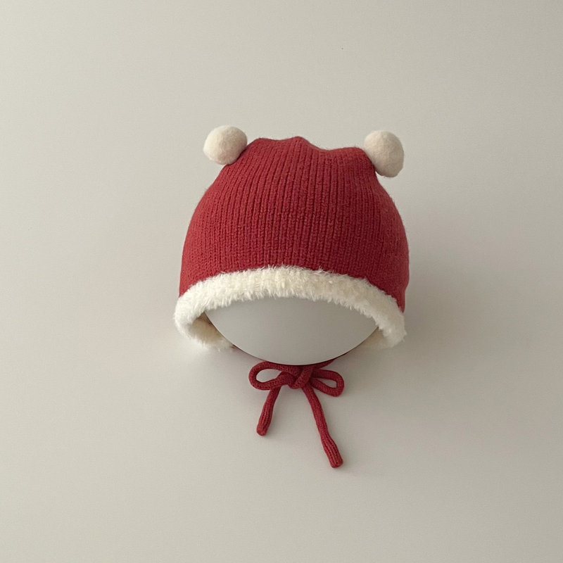 Kids'hats Baby cute warm thick knit ear cap baby winter cap_voghion.com