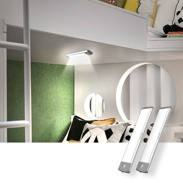 8.07Inch Motion Sensor Closet Light, 30LED Cool White Wireless Rechargeable Under Cabinet Light (Set Of 2)_voghion.com