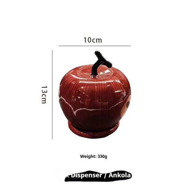 Red Apple Ceramic Toothpick Holder – Festive Fruit-Shaped Kitchen & Dining Decor (Food-Safe Glaze, Non-Slip Base)_voghion.com