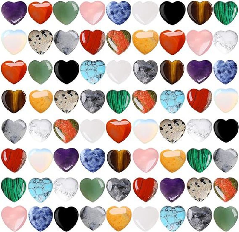 Women's Jewelry Natural Crystal 20mm Heart Shaped Love Natural Stone Ornaments Gemstone Crystal Stone Jewelry_voghion.com