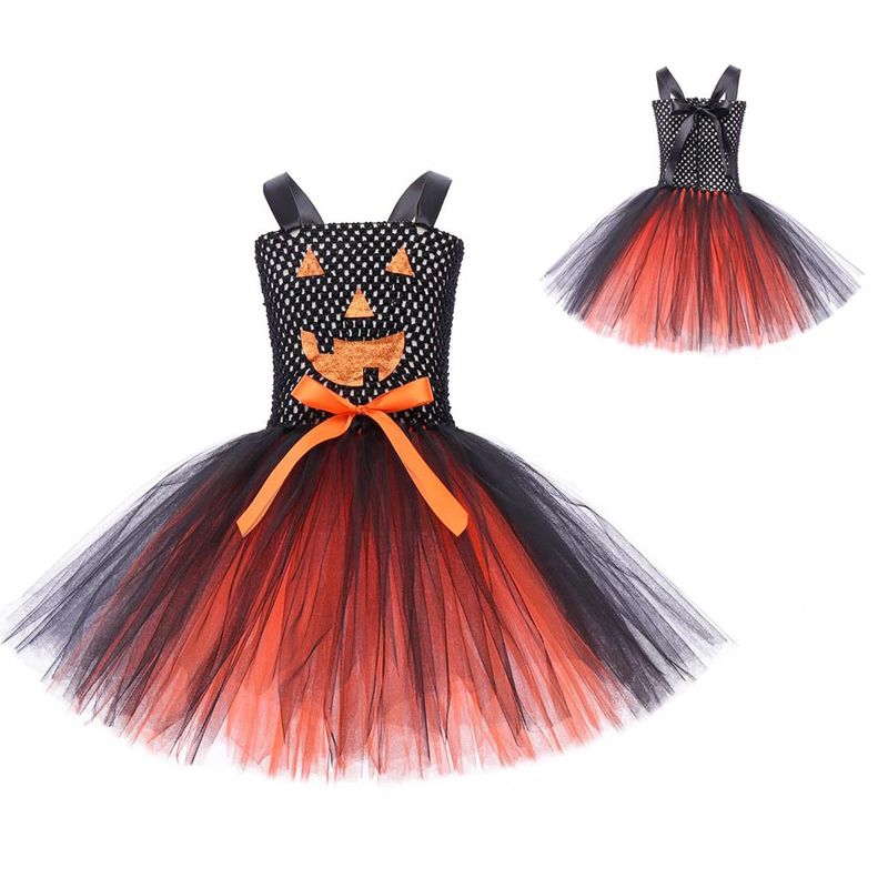 Halloween barnkläder tjej pumpa maskerad visa tutu kjol liten häxa prinsess kjol_voghion.com