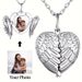 Collana con ciondolo a forma di piccola scatola con foto/immagine personalizzata, ciondolo a forma di piccola scatola con ala d'angelo personalizzata, regalo di Natale per uomo e donna_voghion.com