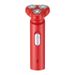 Rasoio elettrico rosso – Lame rotanti flottanti 3D, impermeabile IPX7, ricarica rapida USB-C, autonomia di 60 minuti, ultra silenzioso (36 dB) per la cura maschile_voghion.com