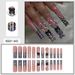 24-Piece Extra Long Press-On Nails With Leopard Print & French Tip - Glue & Sticker Adhesive Options - Elegant Bow Design For Women_voghion.com