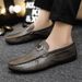 Herren Lederschuhe Herren Sommer atmungsaktiv trendige faule Herren Slip-On Fahrschuhe Herrenschuhe 2023 neue Doudou Schuhe Frühling_voghion.com
