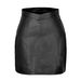 Jupe courte en cuir PU pour femmes, mode, taille en V, fermeture éclair, jupe en cuir_voghion.com