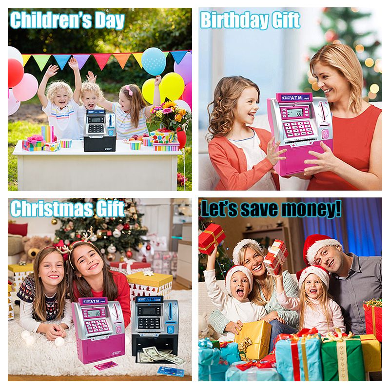 Large ATM Cash Machine With Access To Smart Card Coin Counting Large Safe Password Piggy Bank_voghion.com