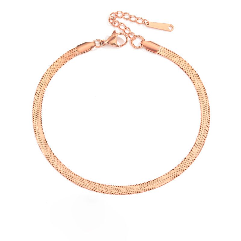 Bijoux en gros chaîne en os de serpent simple bracelet de cheville en acier inoxydable Nihaojewelry_voghion.com