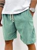 Men's Clothing Spring And Summer Solid Color Lace Up Sports Pants Corduroy Simple Five Point Shorts Men's Shorts Casual Pants_voghion.com