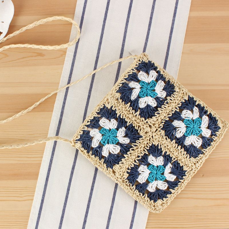 Borsa a tracolla monospalla piccola e fresca all'uncinetto intrecciata a mano alla moda, per donna_voghion.com
