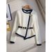 Women's Clothing New autumn style white knitted cardigan top with a niche design and high end waisted sweater coat for women_voghion.com